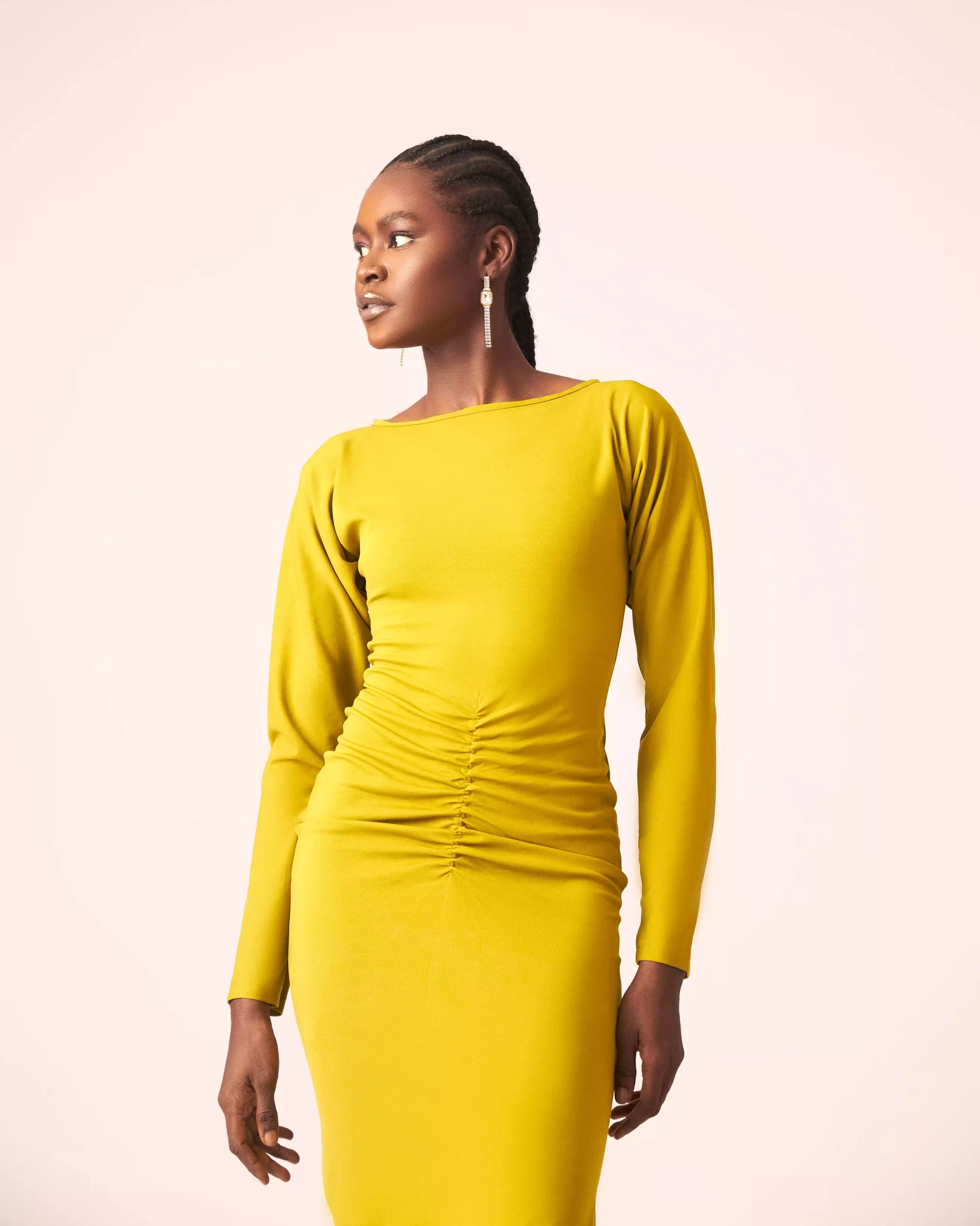 ROUCHED MIDI DRESS - Oralugo